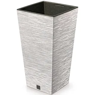 Annastore Pflanzsäule aus Kunststoff - Quadratisch Ø 26,5 cm/H 50 cm, Weiß