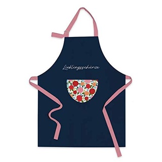 Grafik-Werkstatt Kochschürze |Schürze mit lustigem Spruch | Lieblingsschürze, blau-rosa