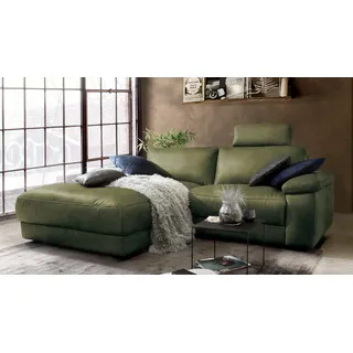 KAWOLA Ecksofa LOLA Stoff 2-Sitzer Moosgrün