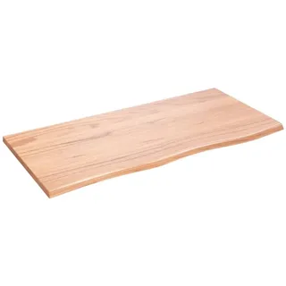 vidaXL Waschtischplatte Hellbraun 100x50x2 cm Massivholz Behandelt