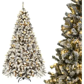 Costway Künstlicher Weihnachtsbaum Weiß/Grün 225 cm