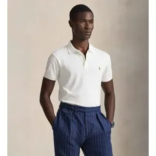 Polo Ralph Lauren für Herren. 710685514001 Slim Fit Poloshirt mit weichem Griff weiß (3XL), Lässig, Baumwolle, Kurzarm