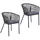 Gartenstuhl Gartensessel 56 x 76 x 76 cm grau 2 St