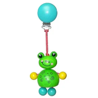 HESS SPIELZEUG Kinderwagenkette Holzspielzeug Clipfigur Frosch Toni BxLxH 60x45x170mm NEU bunt