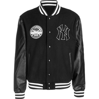 New Era, Herren, Jacke, MLB New York Yankees Large Logo Varsity Bomberjacke Herren (XL), Schwarz, XL
