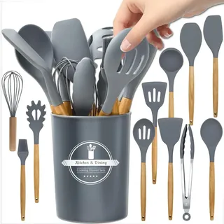 krumad Silikon-Küchenutensilien-Set 11-teilig Grau