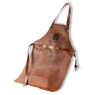 Grillrost.com Das Original Büffelleder Grillschürze - aus italienischem Leder mit Kupferbeschlägen