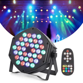 Garvee 1 PCS RGB Bühnenlicht Akku, 36W Wiederaufladbar LED Par Licht Mit Fernbedienung Timing DMX Sound Aktivierungsmodus Und 7 Beleuchtung, Akku Strahler Outdoor Für DJ Disco Party Bar Halloween Weih