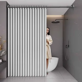 YWQJL Falttürvorhang,Mit Teleskopstange,Magnetischer Türvorhang mit Verdunkelung, Faltbarer Raumteiler für Bad/Schlafzimmer/Wohnzimmer, Akkordeon-Design(03,W 200*H 180cm)