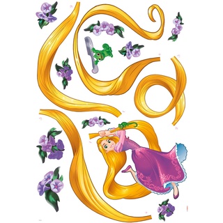 Komar Dekosticker Rapunzel, Kunststoff, 100x70 cm, Babymöbel, Babyzimmer Deko, Kinderwandtattoos