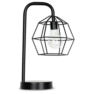 levandeo Tischlampe Metall Schwarz LED 33cm Hoch Lampe Standleuchte Leuchte Industrial Industrie Retro Loft Deko
