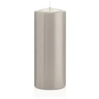 Wiedemann Kerzen Große Stumpenkerzen Zinn Hellgrau Ø 78 x 200 mm, 8 Stück, 119 Brenndauer
