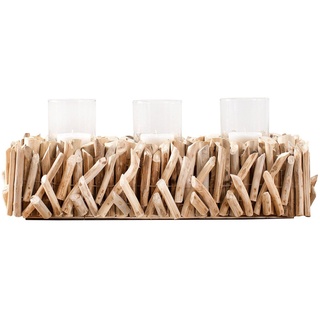 Levandeo® Kerzenständer, Windlicht L50cm Tischdeko Kerzenständer Kerzenhalter Treibholz