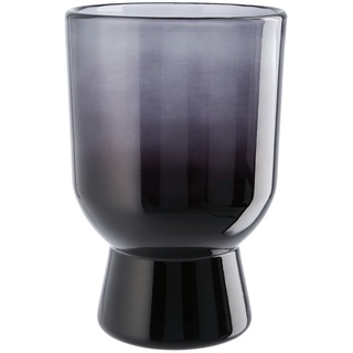 Vase , grau , Glas  , Maße (cm): H: 23  Ø: 15