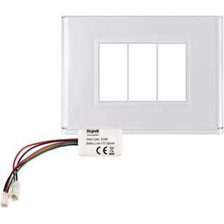 "Beghelli - Schalterplatte - Lite 3FR Platte mit Beleuchtungssystem, mit Notstrombatterie, Farbe: Weiß