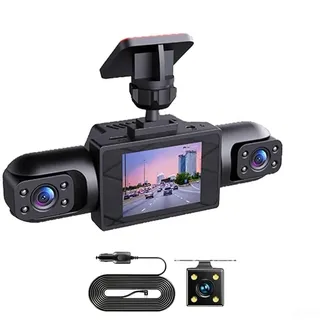 360° Dashcam Auto Vorne Hinten, 4K-Dash Cam Auto Kamera, Nachtsicht (8 IR-LEDs), Loop-Aufnahme, 24/7 Parküberwachung, Bewegungserkennung(4 Linsen)