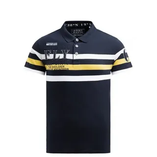 CAMP DAVID Poloshirt mit Streifen-Design und Artworks L (52/54)
