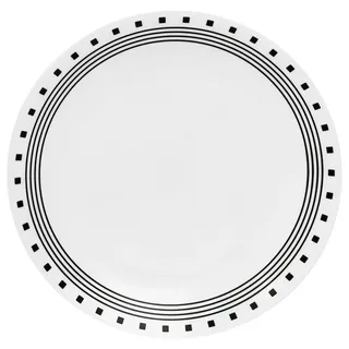 CORELLE Speiseteller City Block 26 cm, dreifach gepresstes Vitrelle Glas | weiß, backofenfest bis 175 °C, mikrowellengeeignet, gefrierfest, spülmaschinenfest, 80 % Recyclingglas