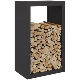 Gecheer Brennholzregal außen Kaminholzregal Metall Feuerholzregal Kaminholzunterstand Kaminholzständer Kaminholzkorb Holzlager Holzstapelhilfe für Garten Terrasse,Schwarz 60x40x100 cm Stahl