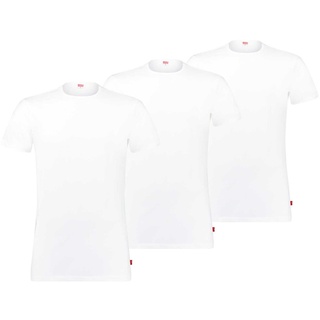 LEVI'S Herren T-Shirts, 3er Pack - Rundhals 3P ECOM, Kurzarm, einfarbig Weiß S