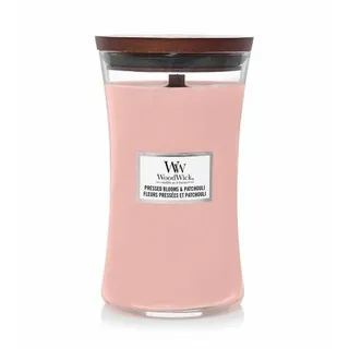 Woodwick Pressed Blooms & Patchouli große Sanduhr Kerze 609 g