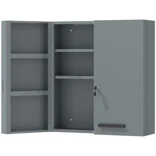 kleankin Medizinschrank Kaltgewalzter Stahl Kohlegrau