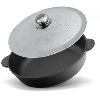 BRIZOLL Gusseisenpfanne 28 cm mit Aluminiumdeckel