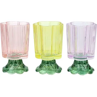 FURNARO Dekovase San Remo (3 St), Farbiges 3er-Set aus Glas – kleine Größe, große Wirkung bunt