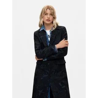 DESIGUAL Gerader Jacquardmantel Schwarz XL