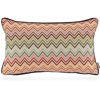 H.O.C.K. Maribel Outdoor Kissen inkl. Füllung Sitzkissen Dekokissen bunt Multi Zick-Zack Boho (50x30cm)