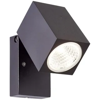 LED Außen Wandspot, 10 x 7 cm, 8 W, 600 lm, 3000 K, IP54, schwenkbar - Schwarz