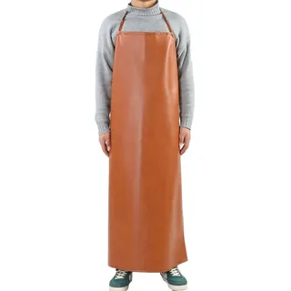 SchüRze Wasserdicht Wasser- Und Ölabweisende Lederschürze, Weiche Und Strapazierfähige Arbeitsschürze, Haushaltsküchen, Schlachthöfe, Fleischverarbeitungsbetriebe (Color : Brown, Size : 120X80CM)