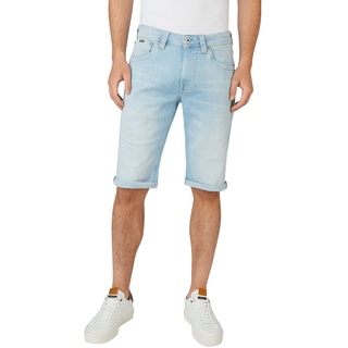 Pepe Jeans Herren Jeans Short CASH Regular Fit Blau Pe6 Normaler Bund Reißverschluss W 29