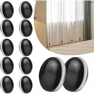 Set Aus 12 Duschvorhang-magneten, Halterungen, Gewichte Und Zubehör (für Duschvorhänge Und Fenstervorhänge) (schwarz)