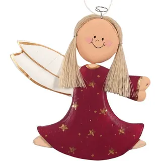 Guru-Shop Christbaumschmuck Schutzengel, Weihnachtsengel, Christbaumschmuck.. rot