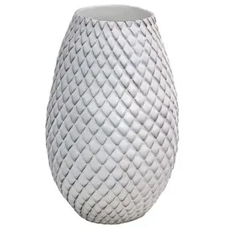 Dehner Keramik-Vase Tamir, bauchig, ca. Ø15/H23 cm, Weiß