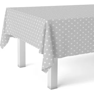ECOMMERC3 Wachstuchtischdecke abwaschbar rechteckig 180x140 Graue Gepunktet | Für den Tisch, an dem täglich gegessen wird, maritimes Dessin, wasserdicht, abwischbar mit feuchtem Tuch, aus Spanien