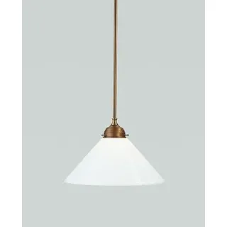 Licht-Erlebnisse Pendelleuchte Messing Glas in Berliner Messing Wohnzimmer Küche rund Ø30 cm E27 blendarm Jugendstil stilvoll elegant Esstisch Hängelampe Esszimmer