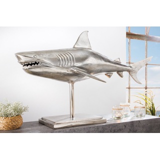 riess-ambiente Tierfigur HAI 103cm silber (Einzelartikel, 1 St), Wohnzimmer · Metall · handmade · Fisch · Deko · Skulptur · Maritim silberfarben