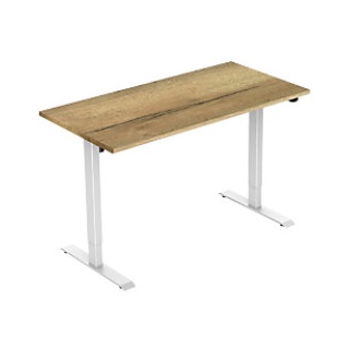 euroseats Oak Rechteckig Elektrisch Höhenverstellbar Sitz-Stehschreibtisch Eiche Holz, Metall Weiß 1.200 x 800 x 750 - 1.235 mm