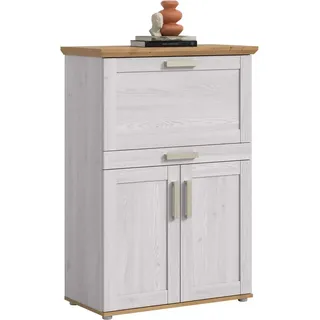 Home affaire Sekretär COSENZA, Höhe 122 cm, 2 Türen, 1 Klappe, 1 Schubkasten, 5 Fächer (in Landhausoptik, mit weiteren Artikel der Serie kombinierbar), Schreibtisch, Home-Office, Kommode, Schrank, Midischrank weiß