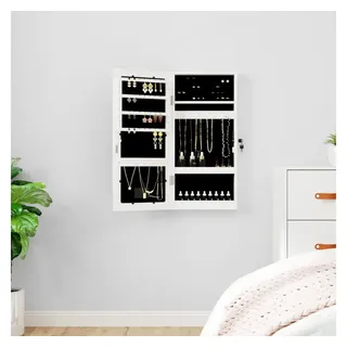 vidaXL Spiegel-Schmuckschrank mit LED-Beleuchtung Wandmontage Weiß