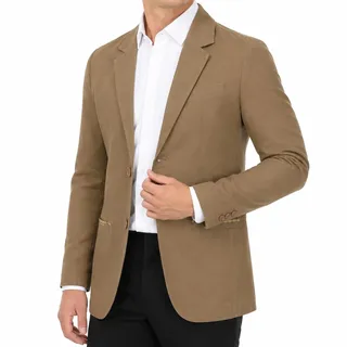 Allthemen Herren Sakko Baumwolle Blazer Slim Fit Sportlich Jackett Casual | Freizeit, Jacke Vintage, Sportsakko Einfarbig, Herbst Frühling, Klassisch, 2 Knopf, Einreihiger, Used Look - M