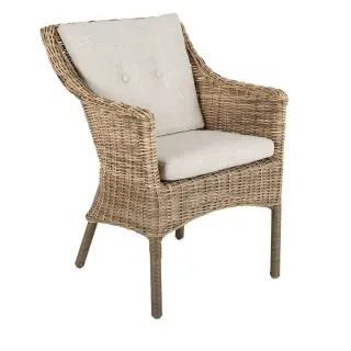 Brafab Lenora Dining-Sessel, Geflecht rustic, inkl. Sitzkissen
