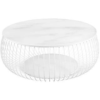 SalesFever Coffeetable Weiß Glas 86 x 35 cm