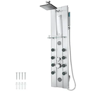 Tectake tectake® Aluminium mit 10 Massagejets