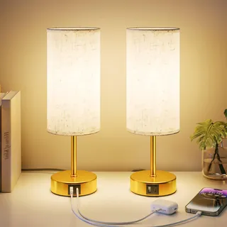upxnbor Nachttischlampe Gold 2 St.