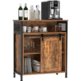 sogesfurniture Sideboard, Küchenschrank, Beistellschrank, Aufbewahrungsschrank, Aktenschrank mit Schiebetür, für Küche, Wohnzimmer, Arbeitszimmer, Industriestil, 70 * 30 * 80cm