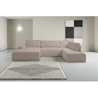 werk2 Wohnlandschaft Cord U-Form 3-Sitzer Taupe