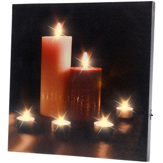 LED-Leinwandbild mit romantischem Kerzenflackern "Modern Times"
